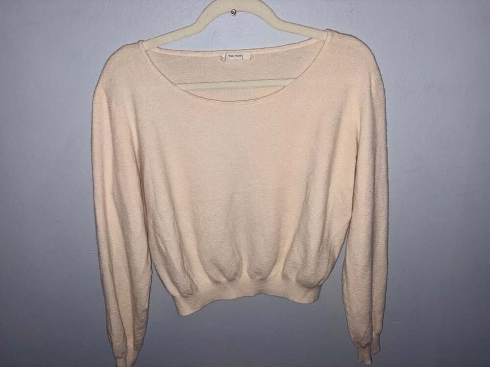 The Row 100% Cashmere Scoop Neck Sweater Size M Ecru